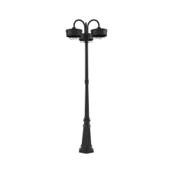 PRIOS LED-utelampe Thorus, 204 cm, svart, 3 lyskilder, IP44| Kommersiell Utebelysning|Gatebelysning Med Sensor
