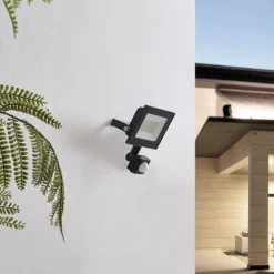 PRIOS Maikel utendørs LED-spot, 20W, 1500lm, metall, sensor| Kommersiell Utebelysning|Vegglamper Med Sensor