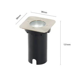 PRIOS Riya nedfelt lampe, kantet, stål| Kommersiell Utebelysning|Nedfelt Utebelysning