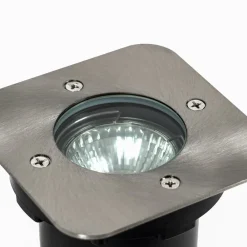 PRIOS Riya nedfelt lampe, kantet, stål| Kommersiell Utebelysning|Nedfelt Utebelysning