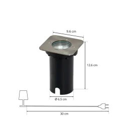 PRIOS Riya nedfelt lampe, kantet, stål| Kommersiell Utebelysning|Nedfelt Utebelysning