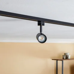 PRIOS skinnespotlight Jorell, svart, 1 lyskilde, GU10, metall Hot