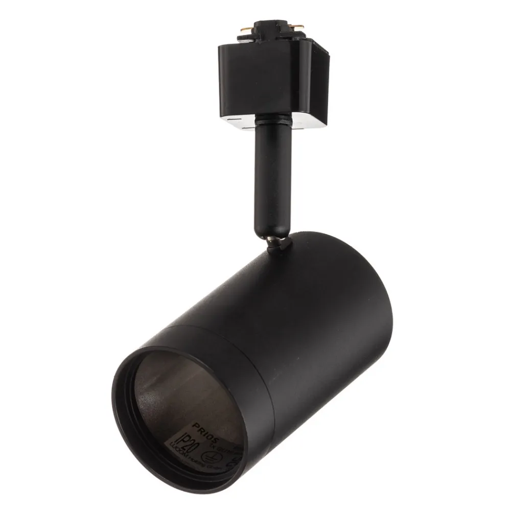 PRIOS skinnespotlight Jorell, svart, 1 lyskilde, GU10, metall Hot