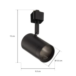 PRIOS skinnespotlight Jorell, svart, 1 lyskilde, GU10, metall Hot