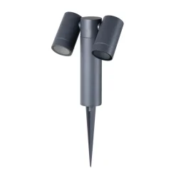 PRIOS spot med jordspyd Tulimar, 40 cm, svart, 2 lyskilder New