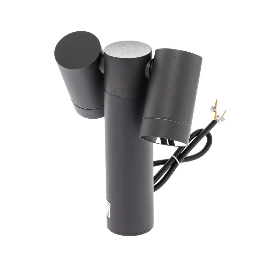 PRIOS spot med jordspyd Tulimar, 40 cm, svart, 2 lyskilder New