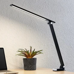 PRIOS Tamarin LED-bordlampe, dimbar, svart Hot