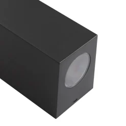 PRIOS utendørs vegglampe Irfan kantet svart 15,5cm Sale