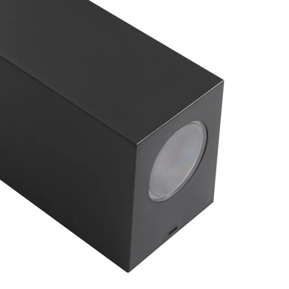 PRIOS utendørs vegglampe Irfan kantet svart 15,5cm Sale