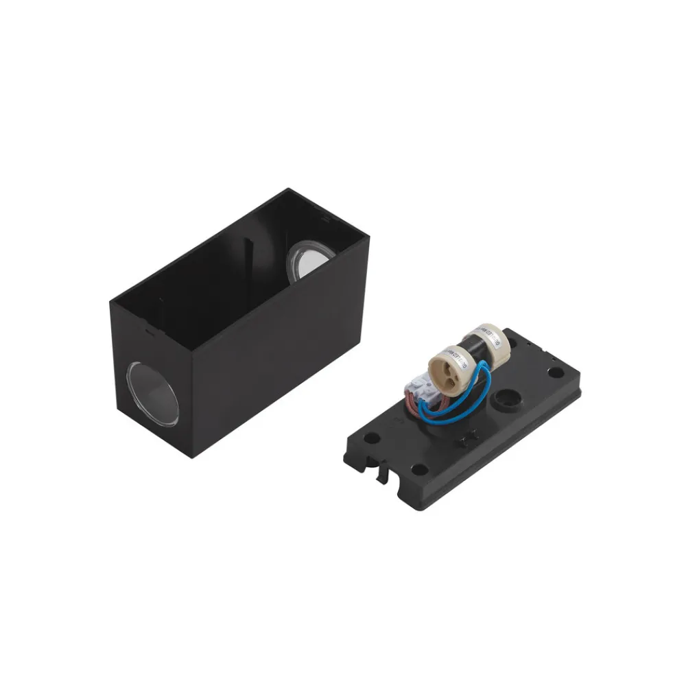 PRIOS utendørs vegglampe Irfan kantet svart 15,5cm Sale