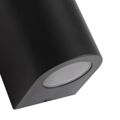 PRIOS utendørs vegglampe Irfan rund svart 10 cm Sale