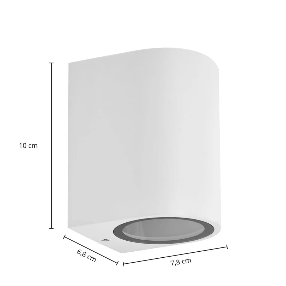 PRIOS utendørs vegglampe Tetje, hvit, rund, 10 cm| Kommersiell Utebelysning|Vegglamper Utendørs