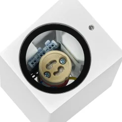 PRIOS utendørs vegglampe Tetje, hvit, kantet, 16 cm| Kommersiell Utebelysning