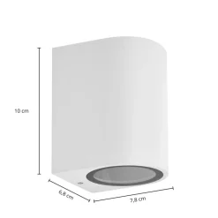 PRIOS utendørs vegglampe Tetje, hvit, rund, 10 cm, sett med 4 stk| Vegglamper Utendørs