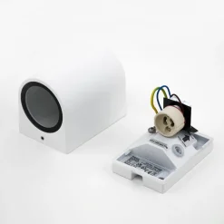 PRIOS utendørs vegglampe Tetje, hvit, rund, 10 cm, sett med 4 stk| Vegglamper Utendørs