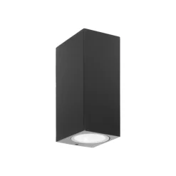 PRIOS utendørs vegglampe Tetje, svart, kantet, 16 cm| Vegglamper Utendørs