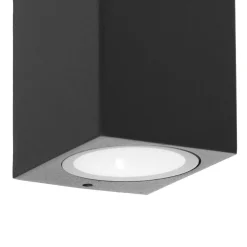 PRIOS utendørs vegglampe Tetje, svart, kantet, 16 cm| Vegglamper Utendørs