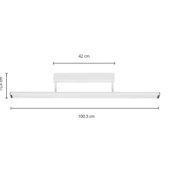 PRIOS Yuela LED-taklampe, DALI, 100 cm, sølv Sale