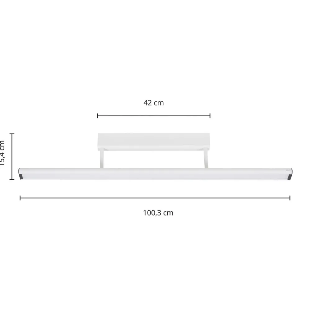 PRIOS Yuela LED-taklampe, DALI, 100 cm, sølv Sale