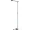 PRIOS Zyair LED-gulvlampe til kontor, sølv 59,7 cm