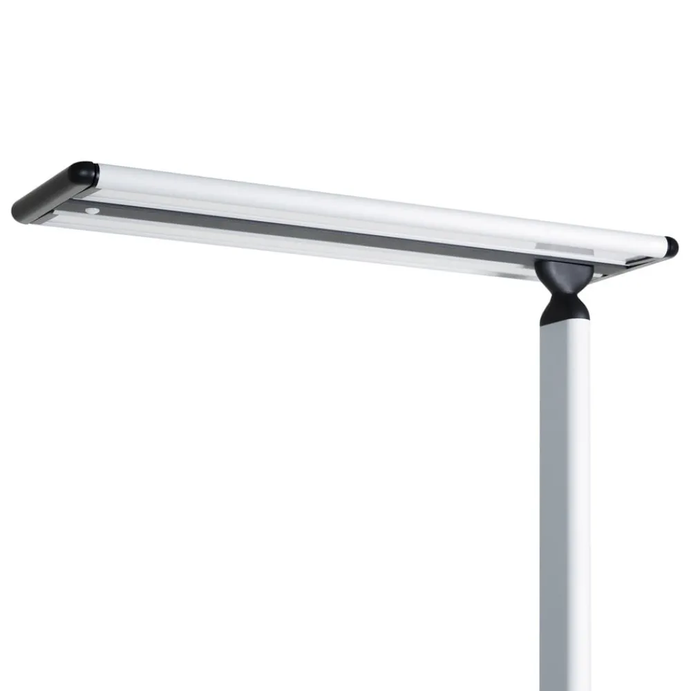 PRIOS Zyair LED-gulvlampe til kontor, sølv 59,7 cm