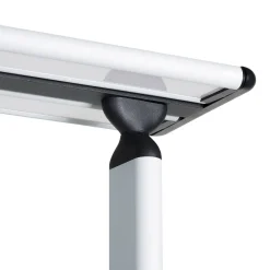 PRIOS Zyair LED-gulvlampe til kontor, sølv 59,7 cm