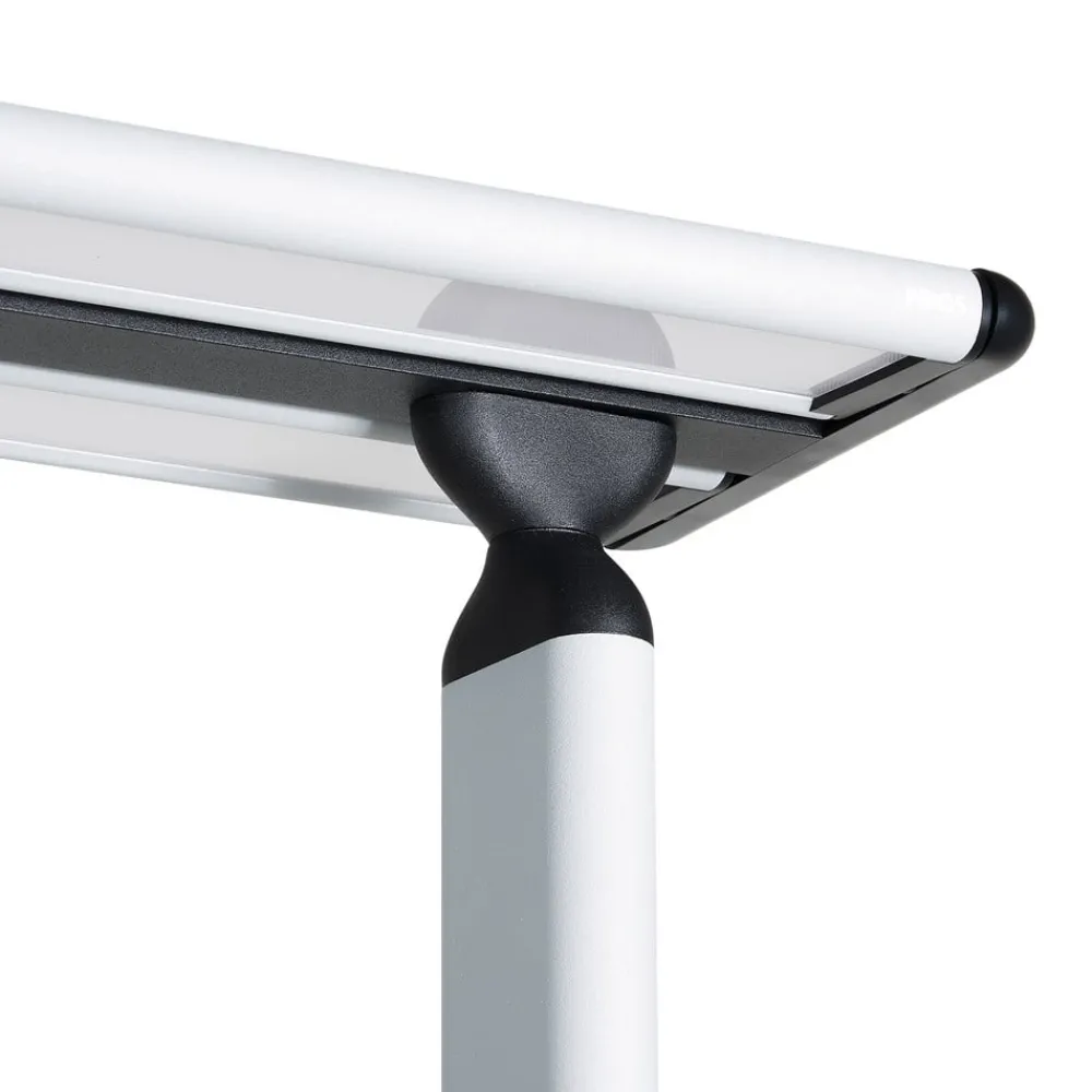 PRIOS Zyair LED-gulvlampe til kontor, sølv 59,7 cm