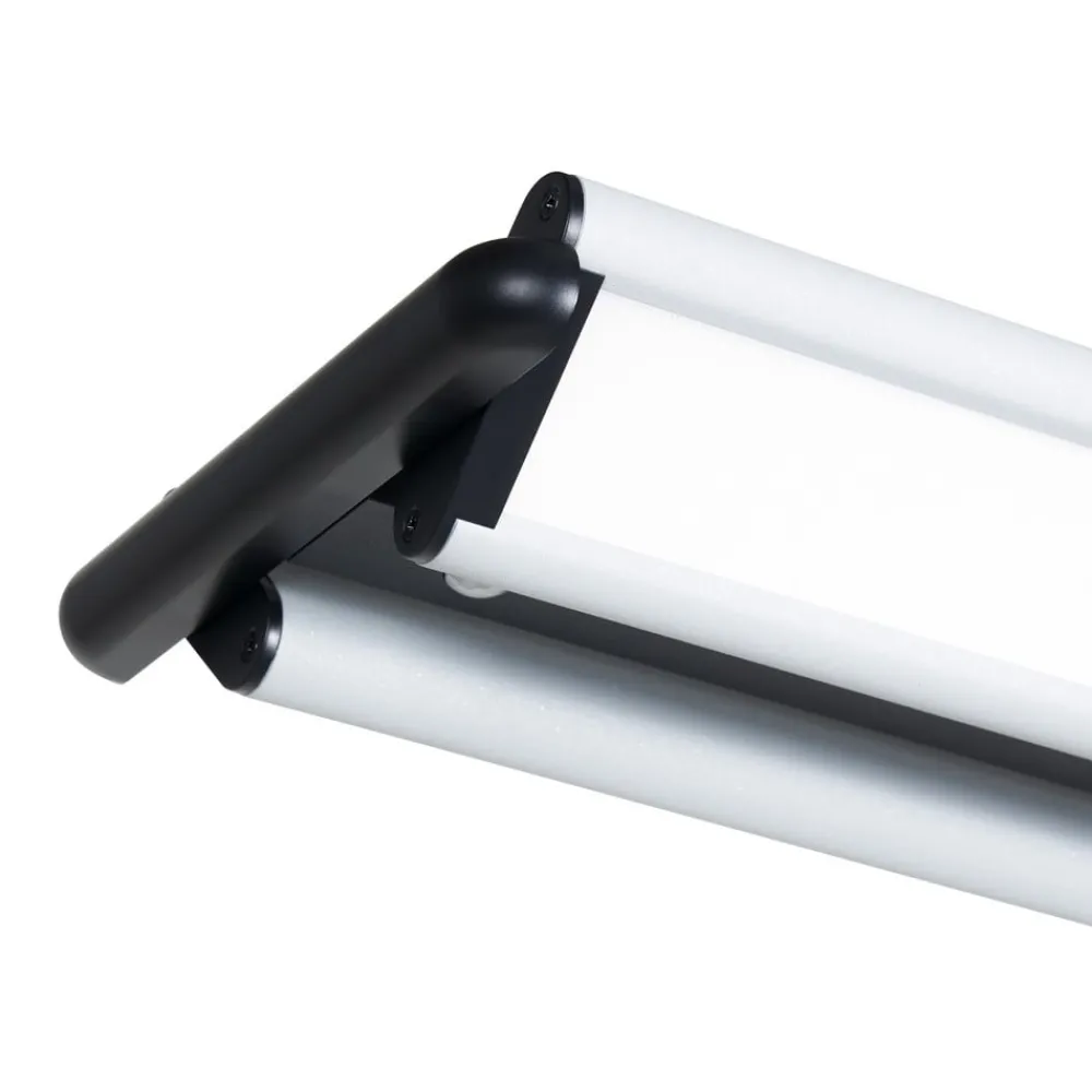 PRIOS Zyair LED-gulvlampe til kontor, sølv 59,7 cm