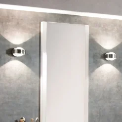 Top Light Puk Mini Vegg LED 2x8W Linser klar, krom Outlet