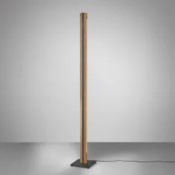 Quitani Elis LED-gulvlampe, eik/svart Discount