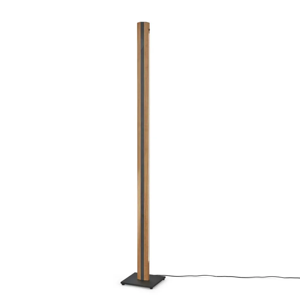 Quitani Elis LED-gulvlampe, eik/svart Discount