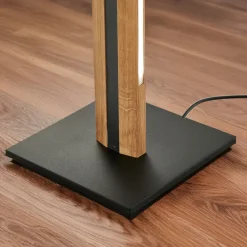 Quitani Elis LED-gulvlampe, eik/svart Discount