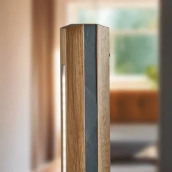 Quitani Elis LED-gulvlampe, eik/svart Discount