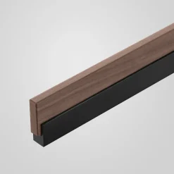 Quitani LED hengelampe Keijo, svart/nøtt, lengde 143 cm