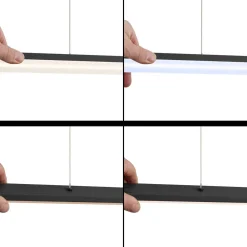 Quitani LED-pendel Margita, lengde 148 cm, svart Online