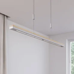 Quitani LED-pendellampe Elna, lengde 118 cm, nikkel| Led-Innendørs|Pendellamper