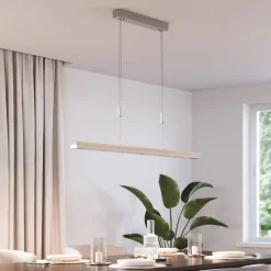 Quitani LED-pendellampe Elna, lengde 118 cm, nikkel| Led-Innendørs|Pendellamper