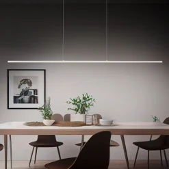 Quitani LED-pendellampe Margita, lengde 148 cm, sølv