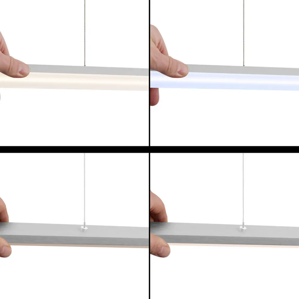 Quitani LED-pendellampe Margita, lengde 148 cm, sølv