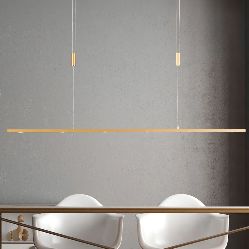 Quitani LED-pendellampe Tolu, lengde 119 cm, messing Best