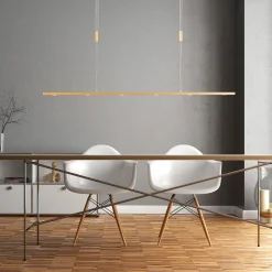 Quitani LED-pendellampe Tolu, lengde 119 cm, messing Best