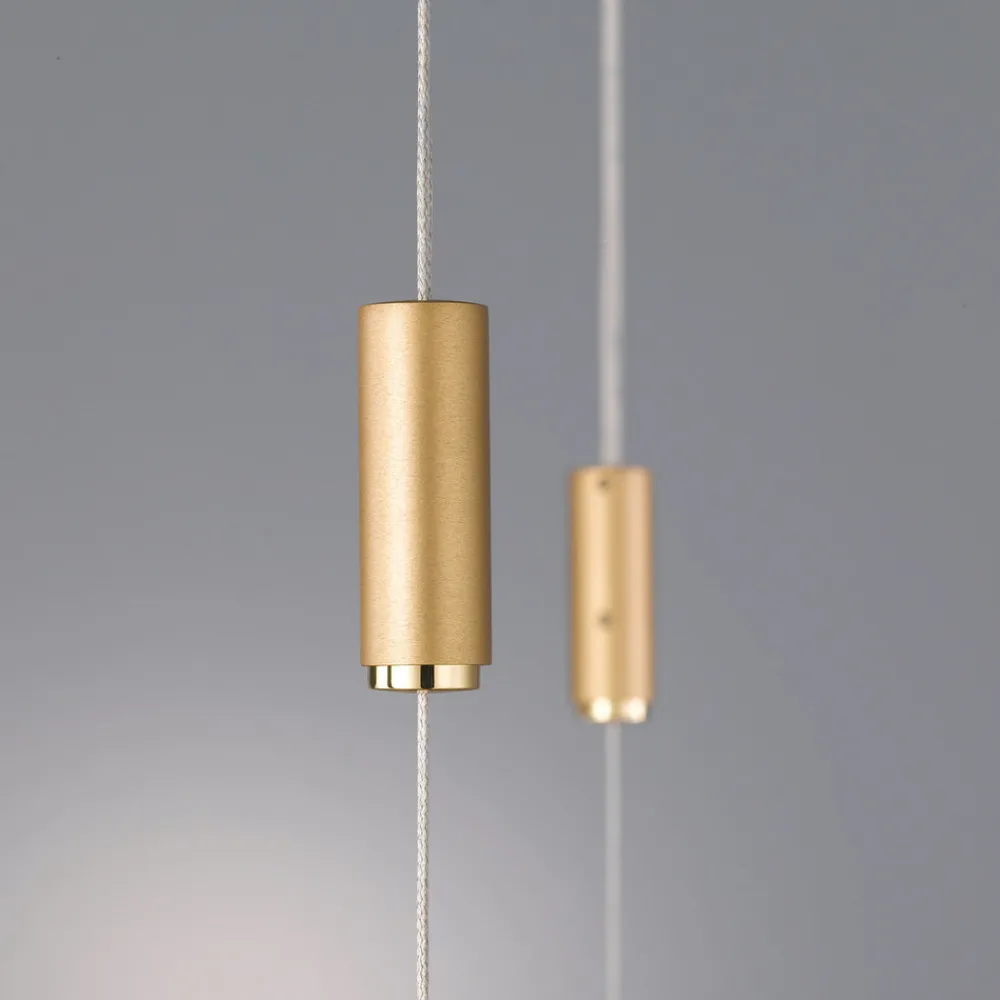 Quitani LED-pendellampe Tolu, lengde 119 cm, messing Best