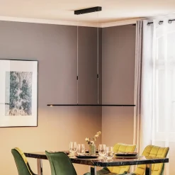 Quitani LED-pendellampe Tolu, sort, lengde 178 cm| Pendellamper