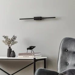 Quitani LED-vegglampe Tolu, svart, bredde 65 cm Best