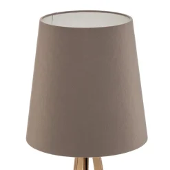 Quitani stativgulvlampe Jata, tre, filt, grå Discount