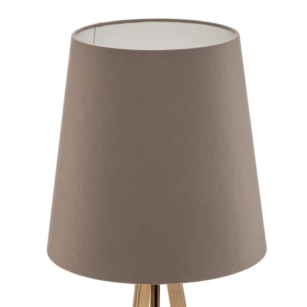 Quitani stativgulvlampe Jata, tre, filt, grå Discount