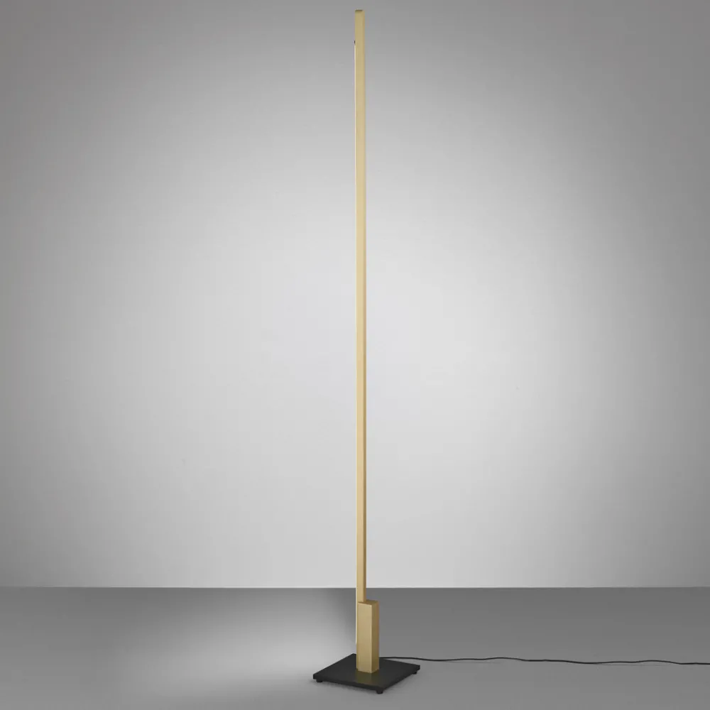 Quitani Talon LED-gulvlampe i eloksert, matt messing Discount