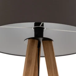 Quitani -gulvlampe Alos, eik, chintz grafitt, stativ New