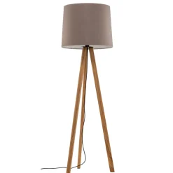 Quitani -gulvlampe Alos, eik, grå filt, stativ Best