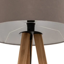 Quitani -gulvlampe Alos, eik, grå filt, stativ Best